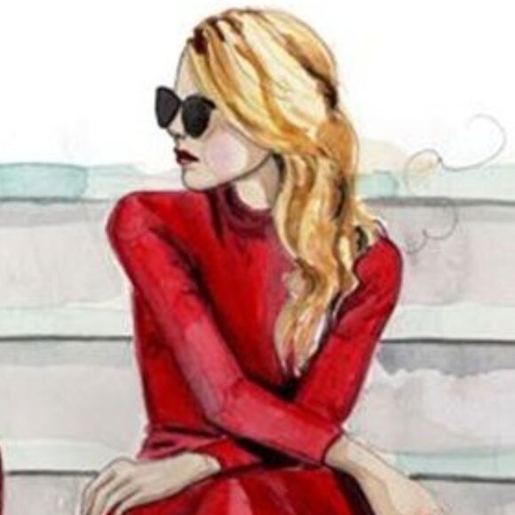 Festive Alice + Olivia Red and Pink Dress - Picture 2 of 10